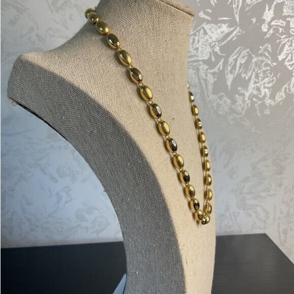 Gold & Silver Bead Necklace With Adjustable Closure - Picture 3 of 4